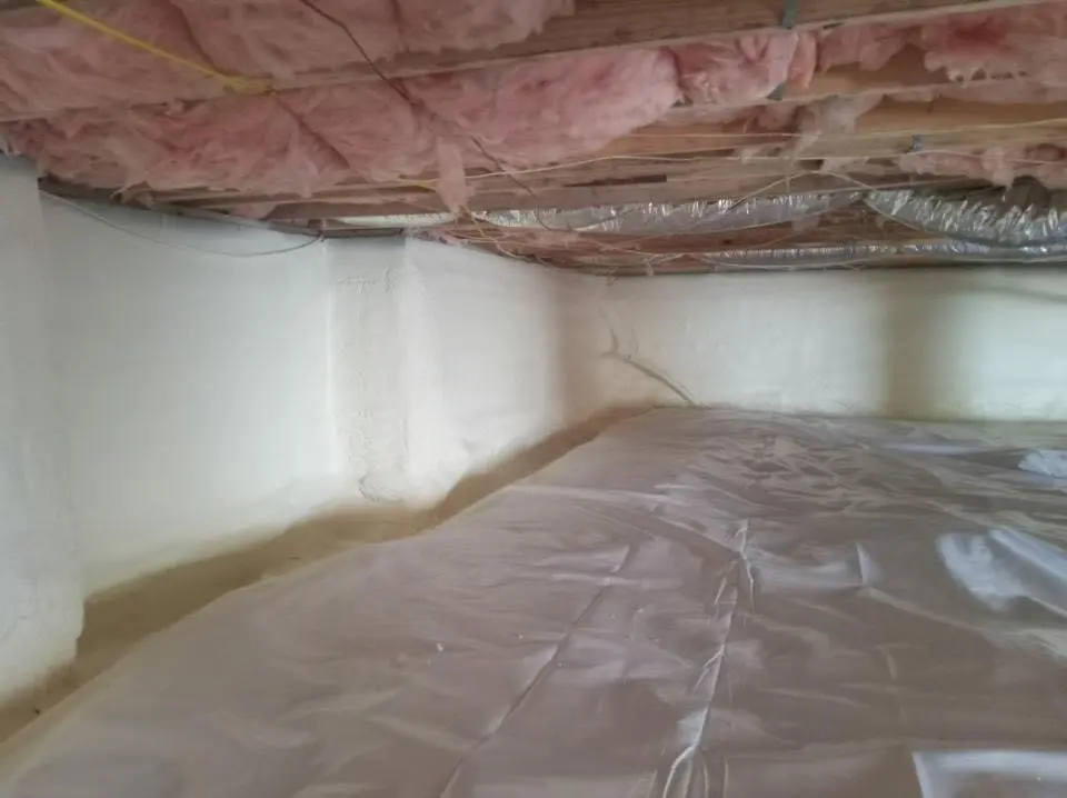 Crawl space encapsulation with closed-cell spray foam for Attic Insulation in Tabernacle